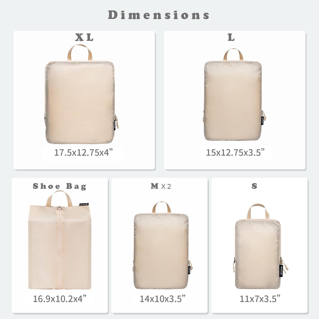 BAGAIL 6 Set Ultralight Compression Packing Cubes Packing Organizer for Travel Accessories Luggage Suitcase Backpack