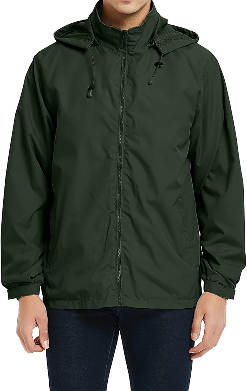 Mens Lightweight Windbreaker Jacket Waterproof Rain Jacket with Hood Soft Shell Jacket