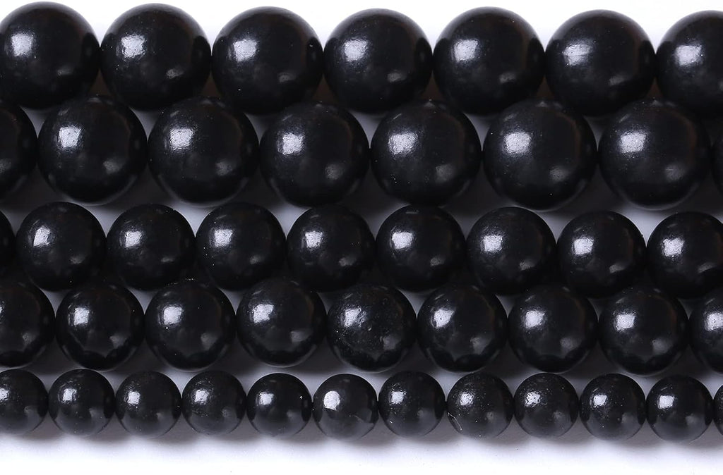 160PCS 4MM Natural Stone Shungite Beads Crystal Loose Beads for Jewelry Making DIY Bracelet