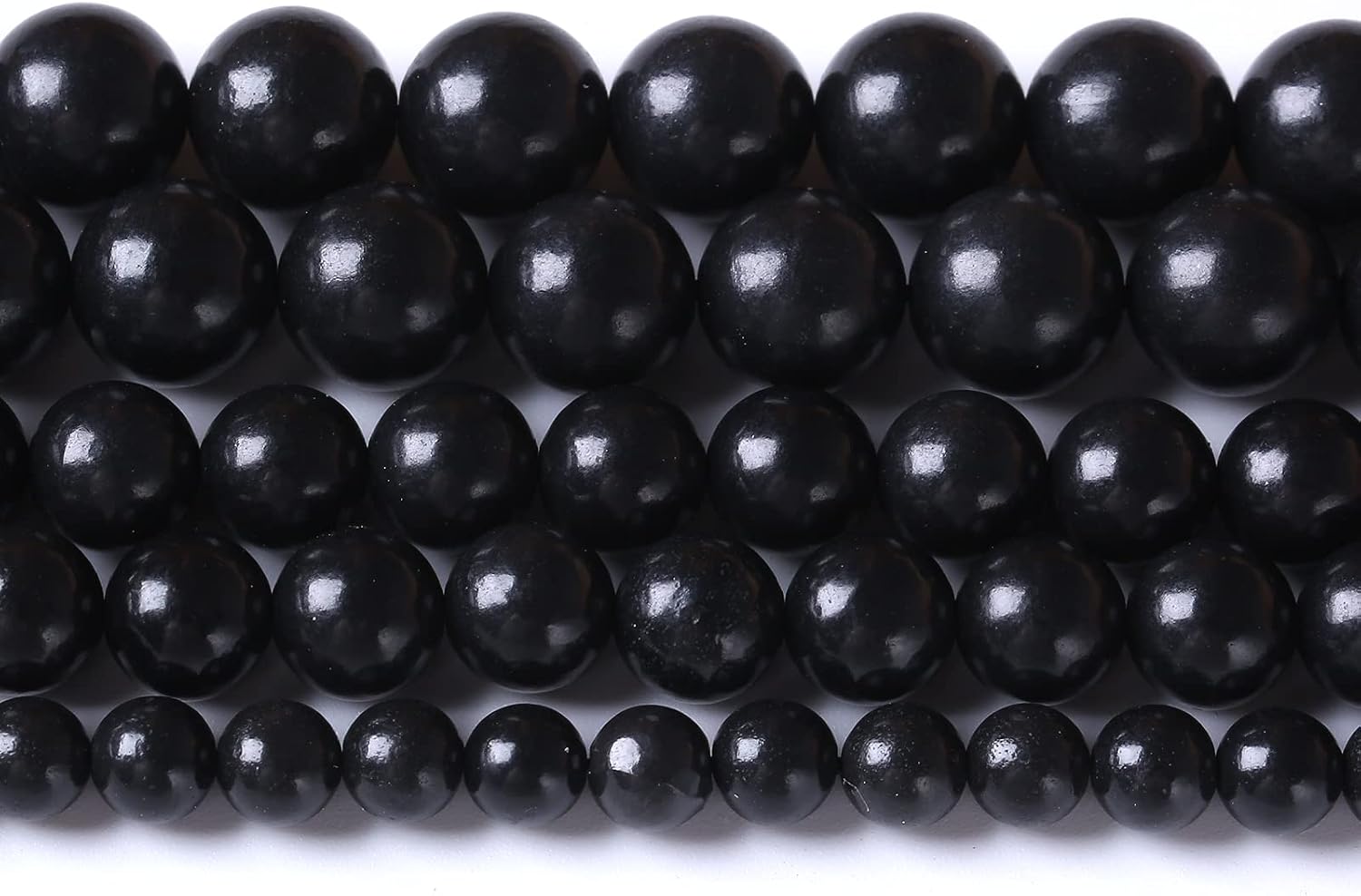 4MM 88PCS Natural Stone Shungite Beads Crystal Loose Beads for Jewelry Making DIY Bracelet