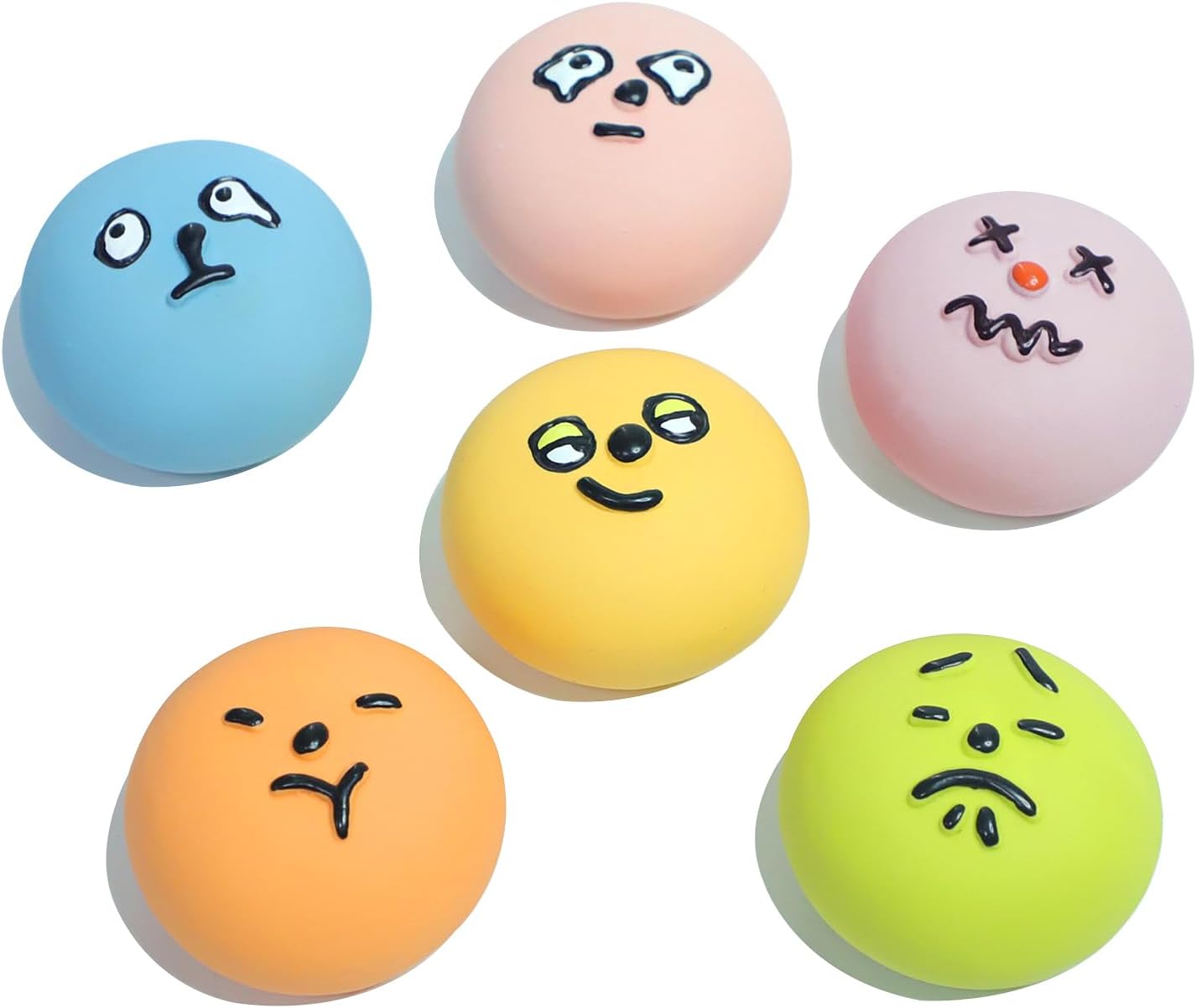 SCHITEC Squeaky Dog Toys, Funny Interactive Puppy Ball Toy, [6 Pack] Latex Rubber Squeak Pet Balls for Puppies Small Breed Dogs