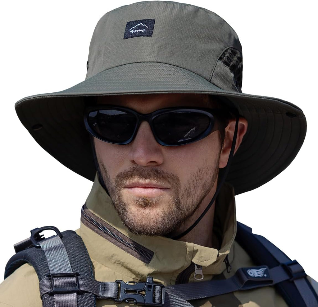 Sireck Fishing Hat, UPF50+ Wide Brim Sun Hat for Men Women, UV Protection Hiking Beach Bucket Hats Summer Safari Hat