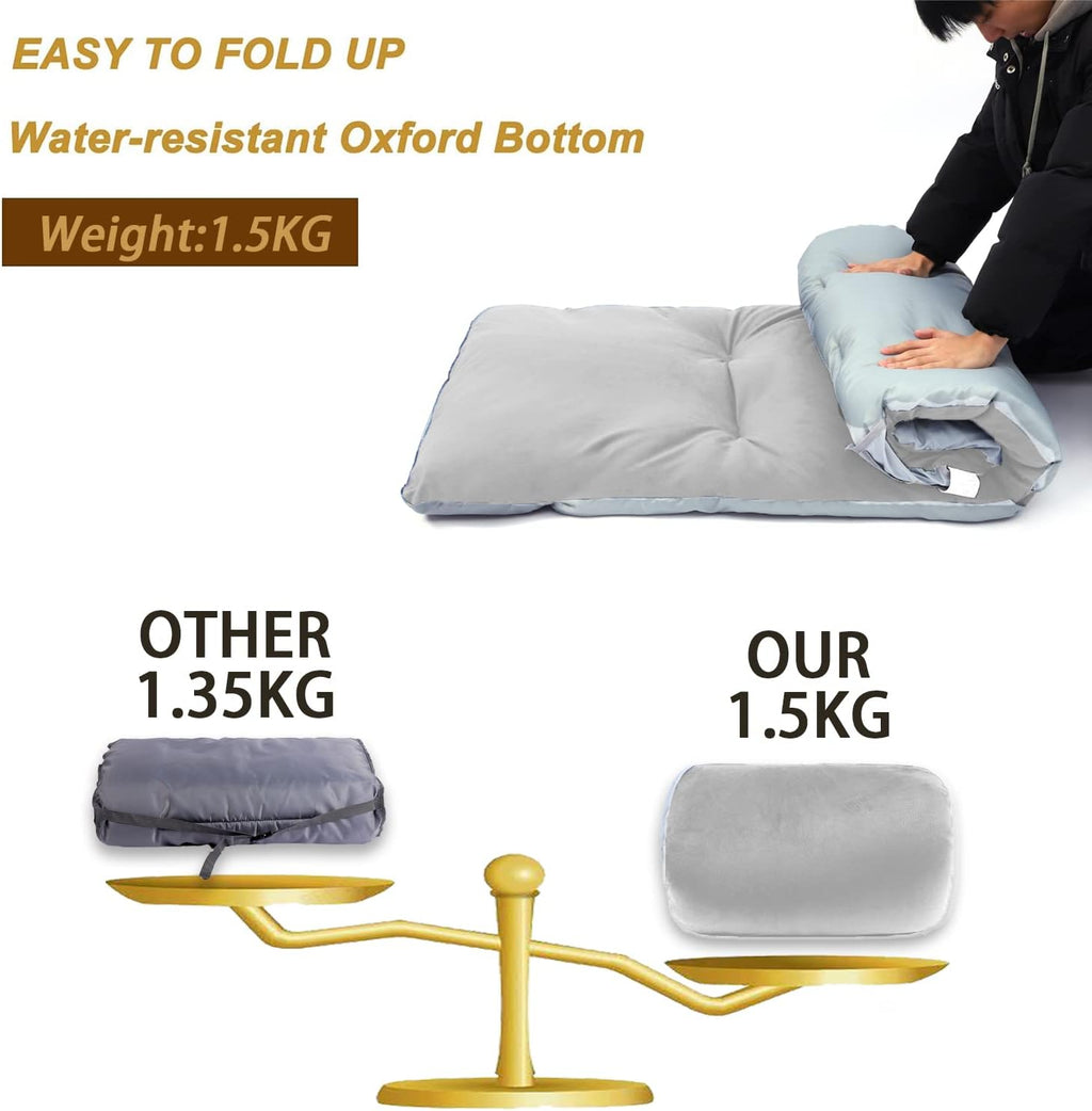 Thick Camping Sleeping Pad, Soft Comfortable Microfiber Camping Cot Pads for Adults, Lightweight Foldable Sleeping mats for Traveling Hiking Backpacking Traveling