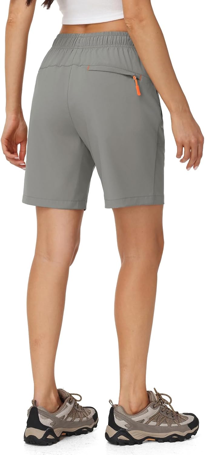 Rdruko Women's Hiking Shorts 8" Quick Dry Shorts with Pockets