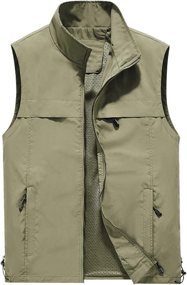 Men's Fishing Vest Utility Casual Lightweight Outdoor Vest Work Fish Photo Travel Sleeveless Jackets Vest