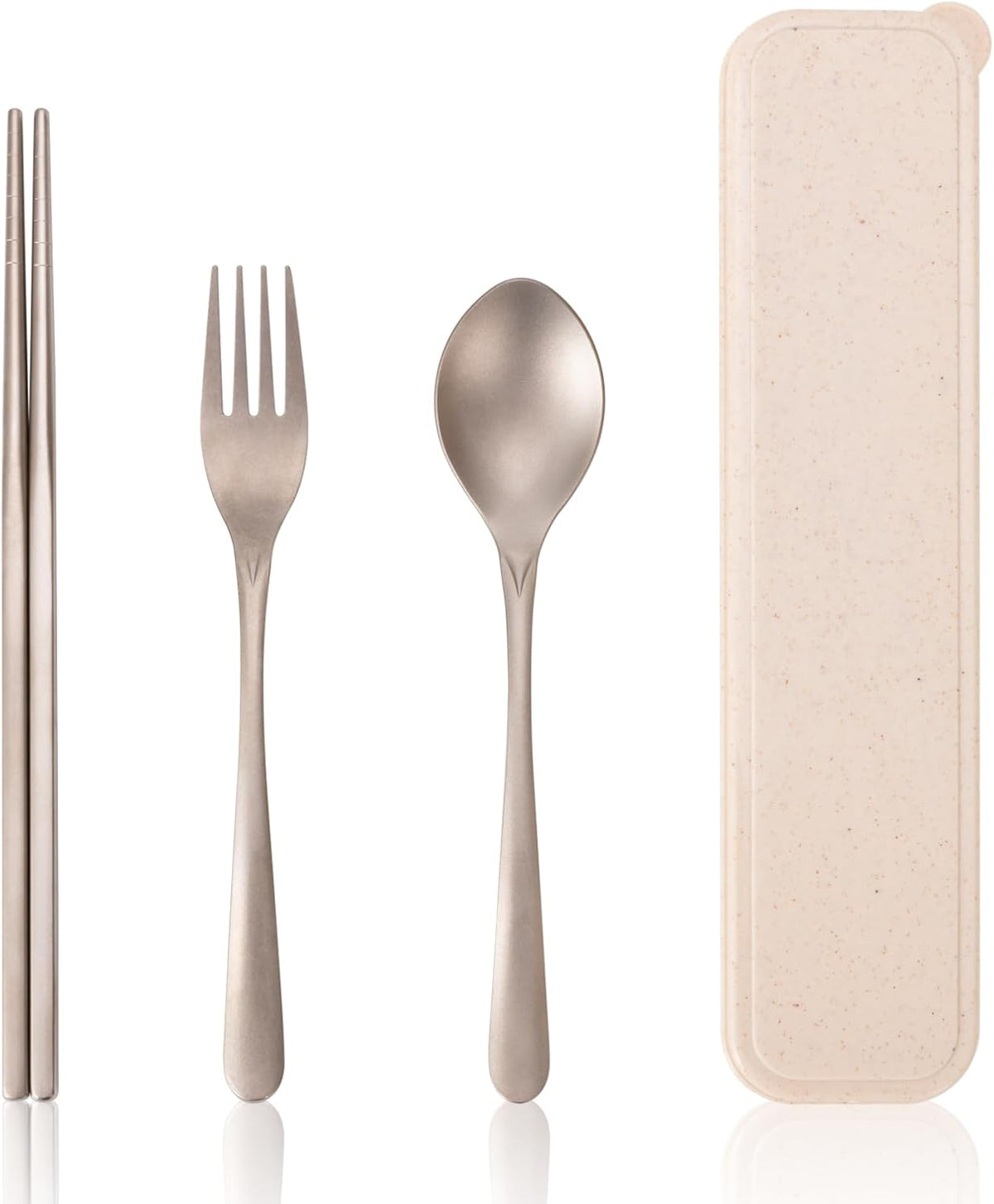 Titanium Flatware Set, Lightweight Chopsticks, Fork and Spoon Utensils