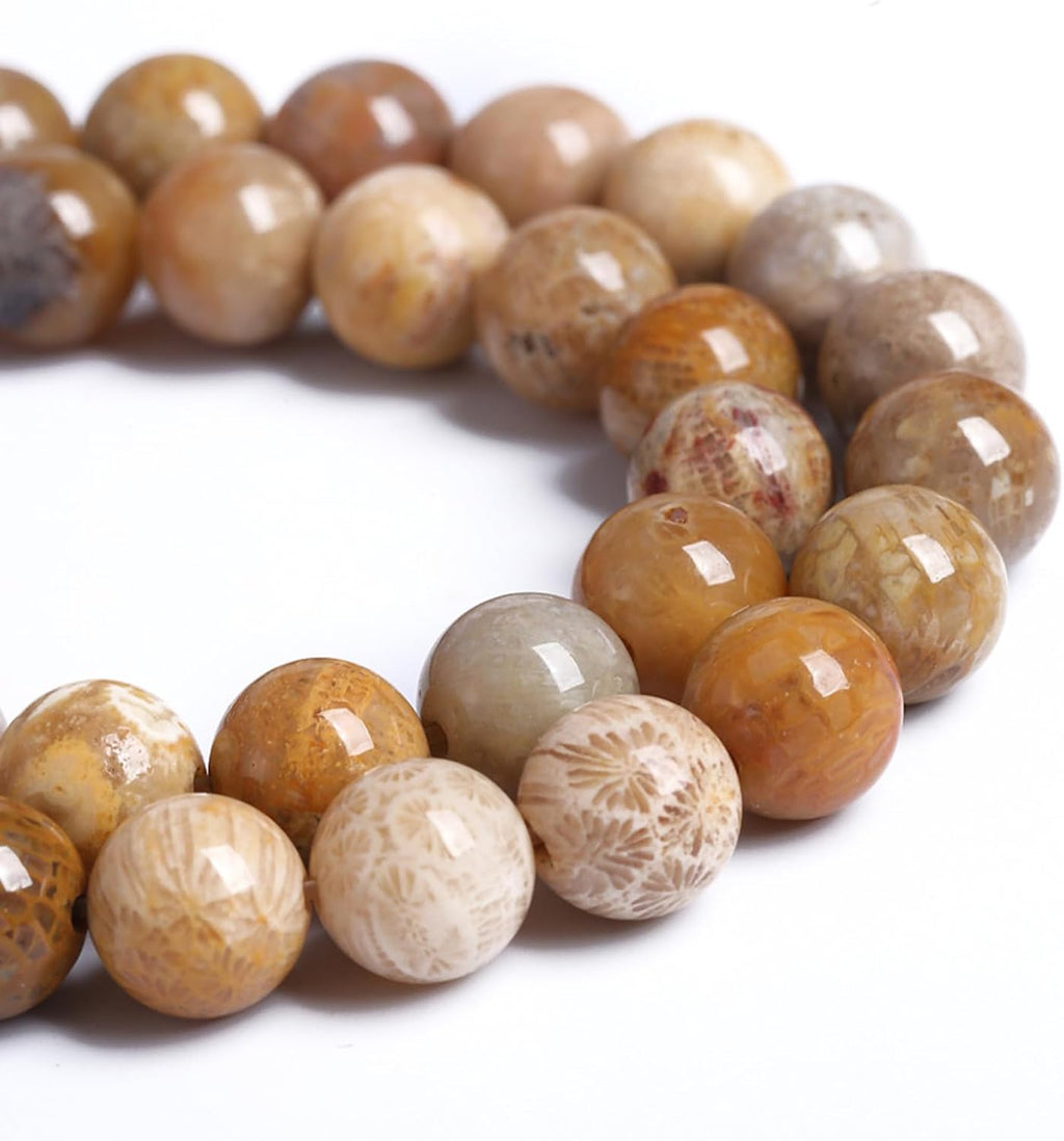 75PCS 10MM Natural Stone Coral Jade Chrysanthemum Beads for Jewelry Making DIY Bracelet