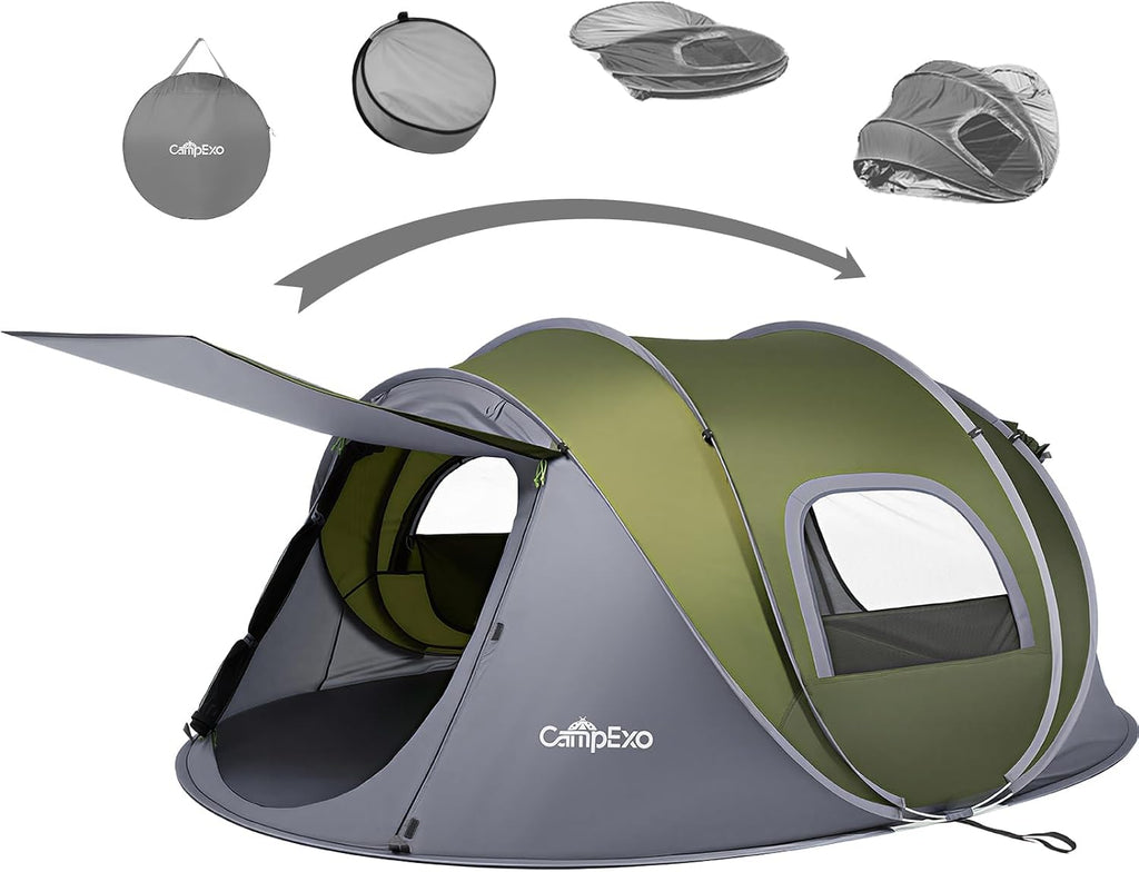 Camping Tent, Pop Up Instant Tent for 2-4 Person, Sets Up in Just Seconds, Waterproof Durable Tent with Carry Bag for Camping Hiking Outdoor