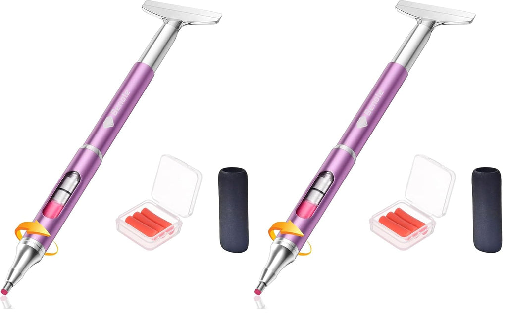 benote Diamond Art Painting Pen Refillable Wax Pen for Diamond Art Kit Accessories Self-Stick Drill Pens with Metal Correction Plate for 5D Craft DIY Nail - B18