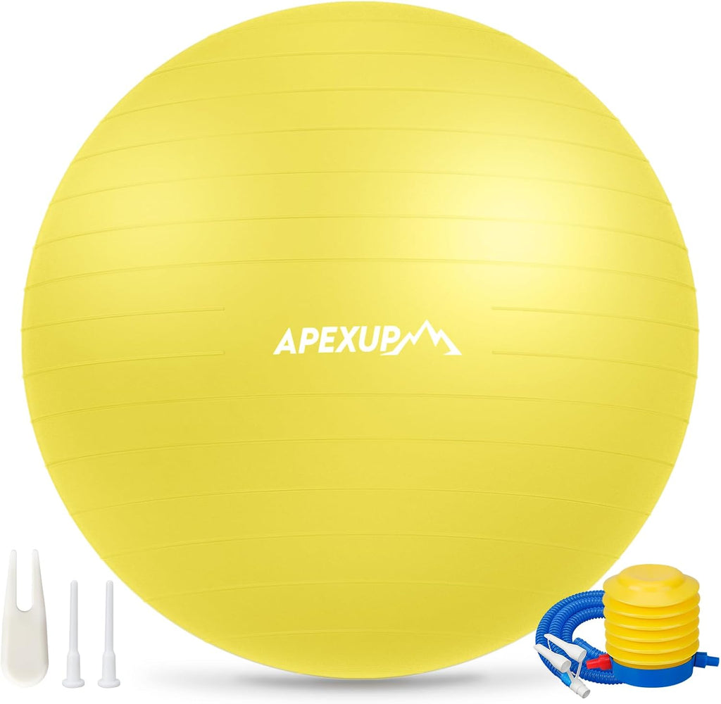 APEXUP Yoga Ball, 660 lbs Anti-Burst Exercise Ball with Pump, 5 Sizes