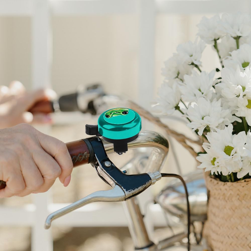 WIRESTER Green Aluminum Round Bike Bell, Classic Ring Bicycle Bell, Bike Accessories Bell Ring for Adults Kids Girls Boys
