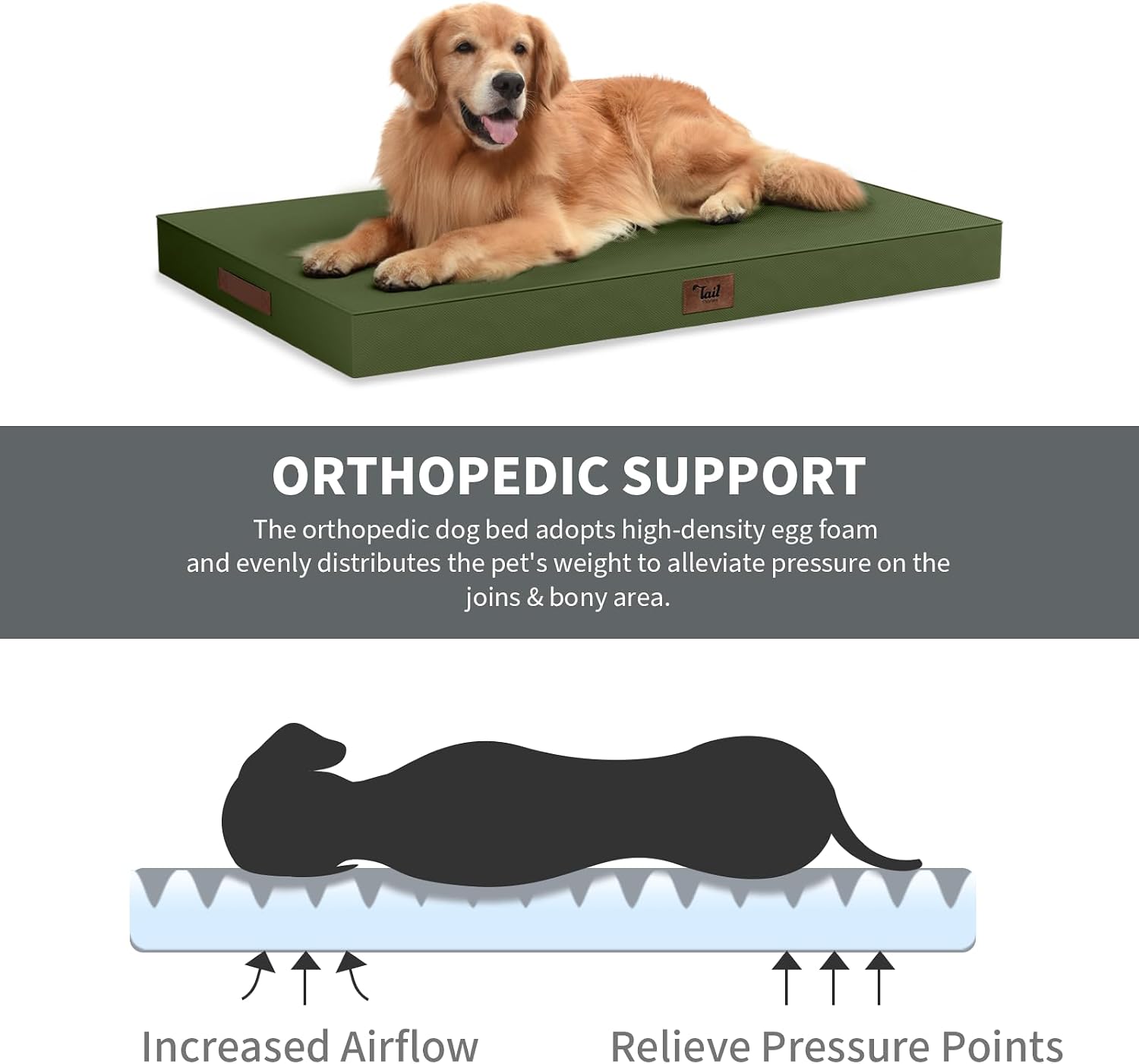 Waterproof Orthopedic Outdoor Dog Bed XL for Extra Large Dogs