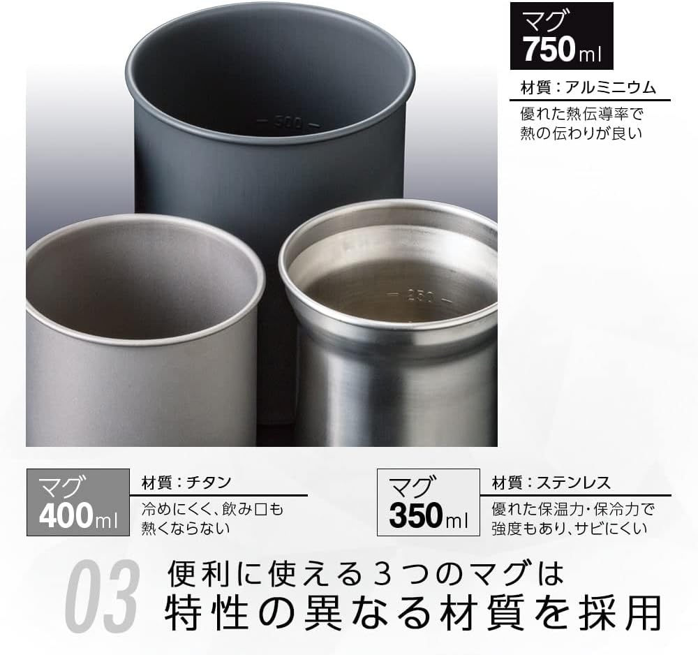 SOTO Cooker Mug Set, Lightweight, Compact, Solo Duo, Mountain Climbing, Trekking, Camping, Outdoor Activities