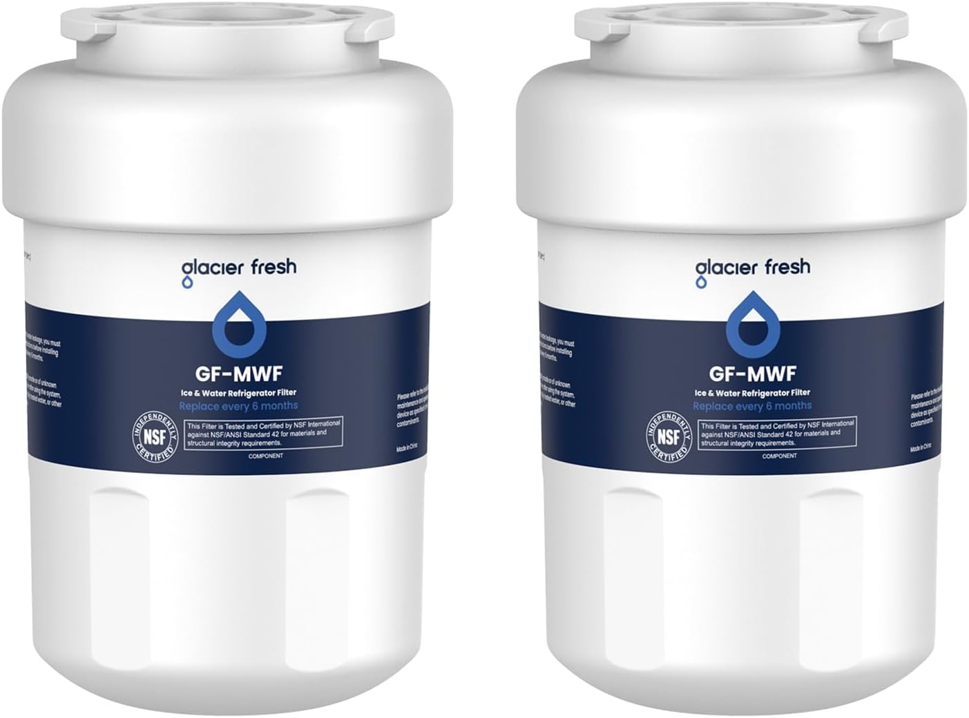 GLACIER FRESH MWF Refrigerator Water Filter Compatible with GE, 2-Pack