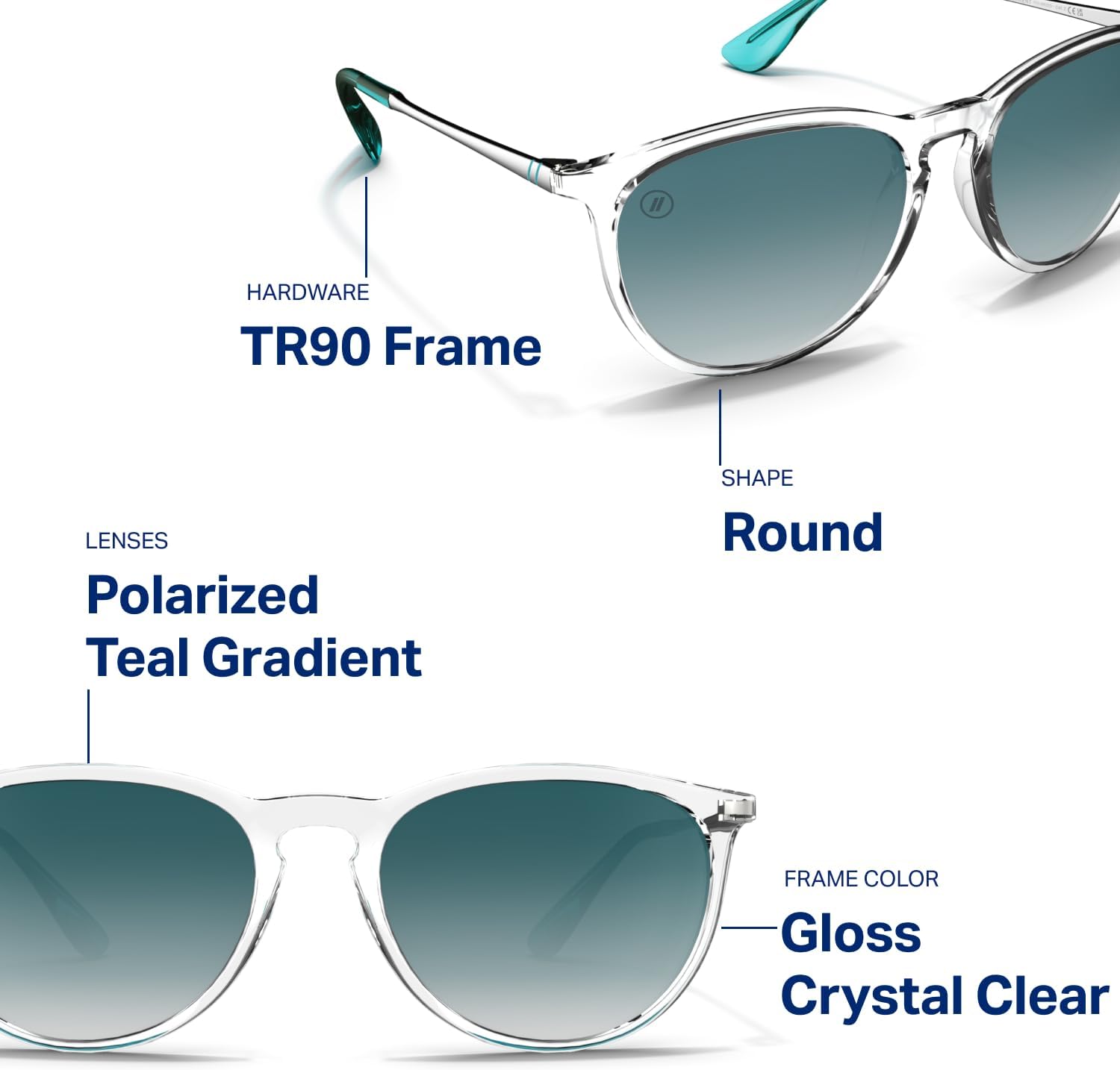Blenders Eyewear North Park – Polarized Sunglasses – Classic Shape, Mixed Metal Frame – 100% UV Protection – For Men & Women