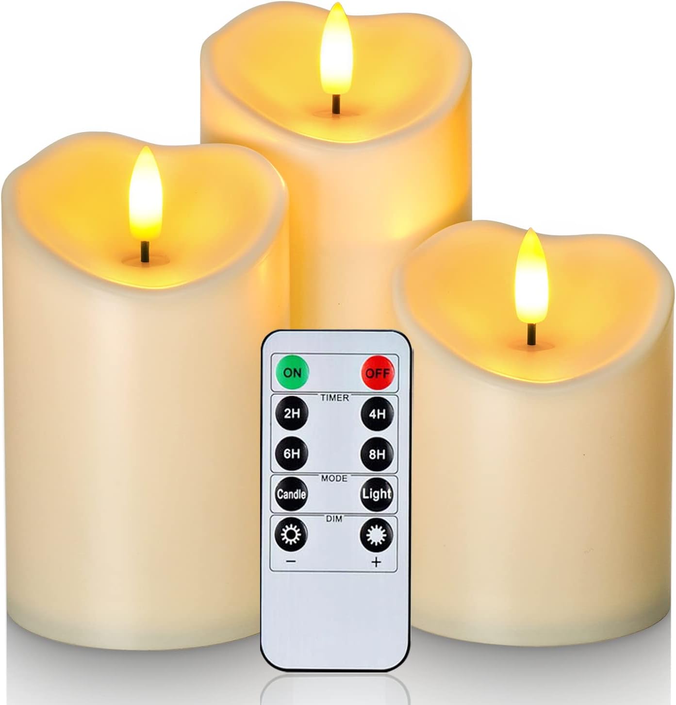 Homemory Outdoor Waterproof Flameless Candles, LED Candle with Remote, 3Pcs