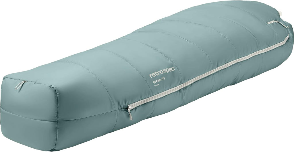 Retrospec Dream Mummy Sleeping Bag - 5, 15, & 30°F Cold Weather Camping & Travel Essential Gear with Water - Resistant Shell & Synthetic Fill - Zippered Pocket & Stuff Sack