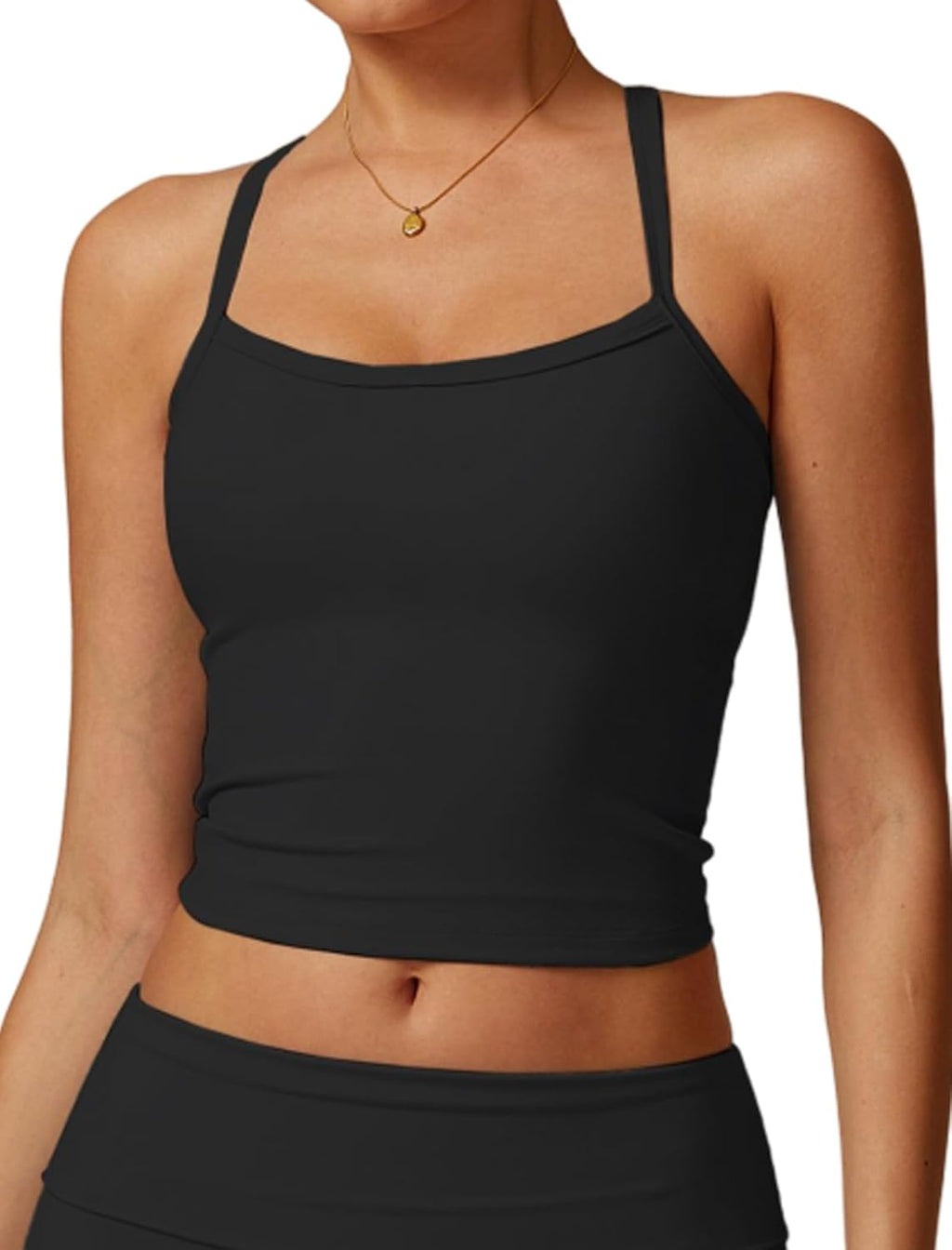QBGJTD Workout Tank Tops Women Built in Bra Longline Sports Bras