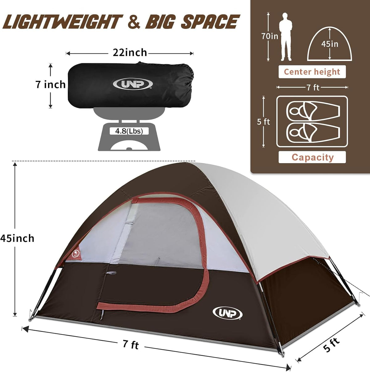 Camping Tent 2-4 Person Dome Tents