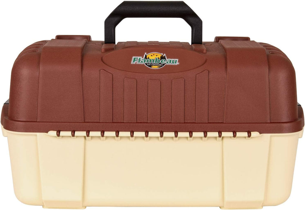 Flambeau Outdoors 2059 Hip Roof 7-Tray Tackle Box, 61 Compartments, Beige