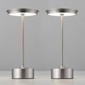 PUSU Rechargeable Table Lamps Set of 2, Nickel Cordless Portable Desk Lamp