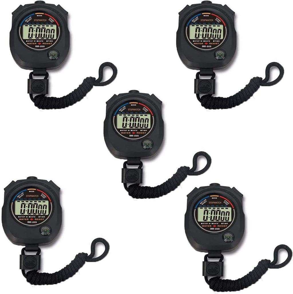 Pgzsy 2 Pack Multi-Function Electronic Digital Sport Stopwatch Timer, Large Display with Date Time and Alarm Function,Suitable for Sports Coaches Fitness Coaches and Referees,Pgzsy