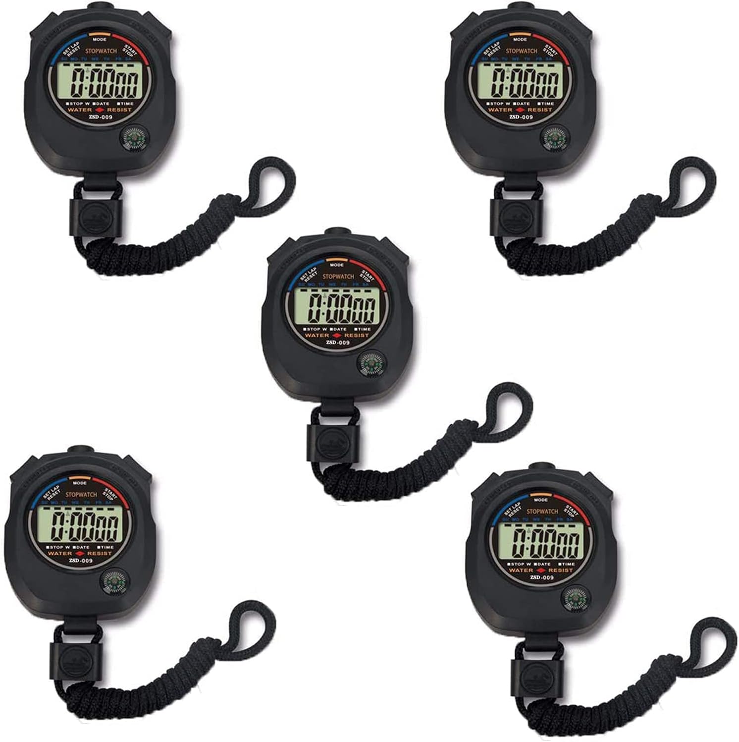 Pgzsy 2 Pack Multi-Function Electronic Digital Sport Stopwatch Timer, Large Display with Date Time and Alarm Function,Suitable for Sports Coaches Fitness Coaches and Referees,Pgzsy