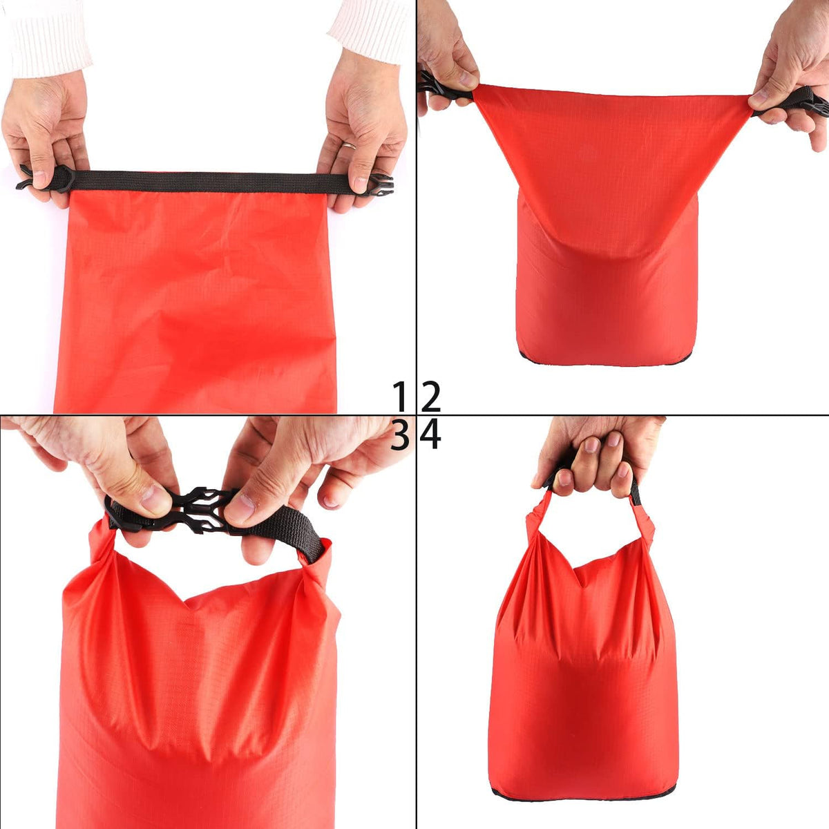 Pimoys 5 Pack Waterproof Dry Sacks, Lightweight Outdoor Dry Bags 20L /12L / 10L/ 6L/ 3.5L Ultimate Dry Bags for Kayaking Camping Rafting Boating