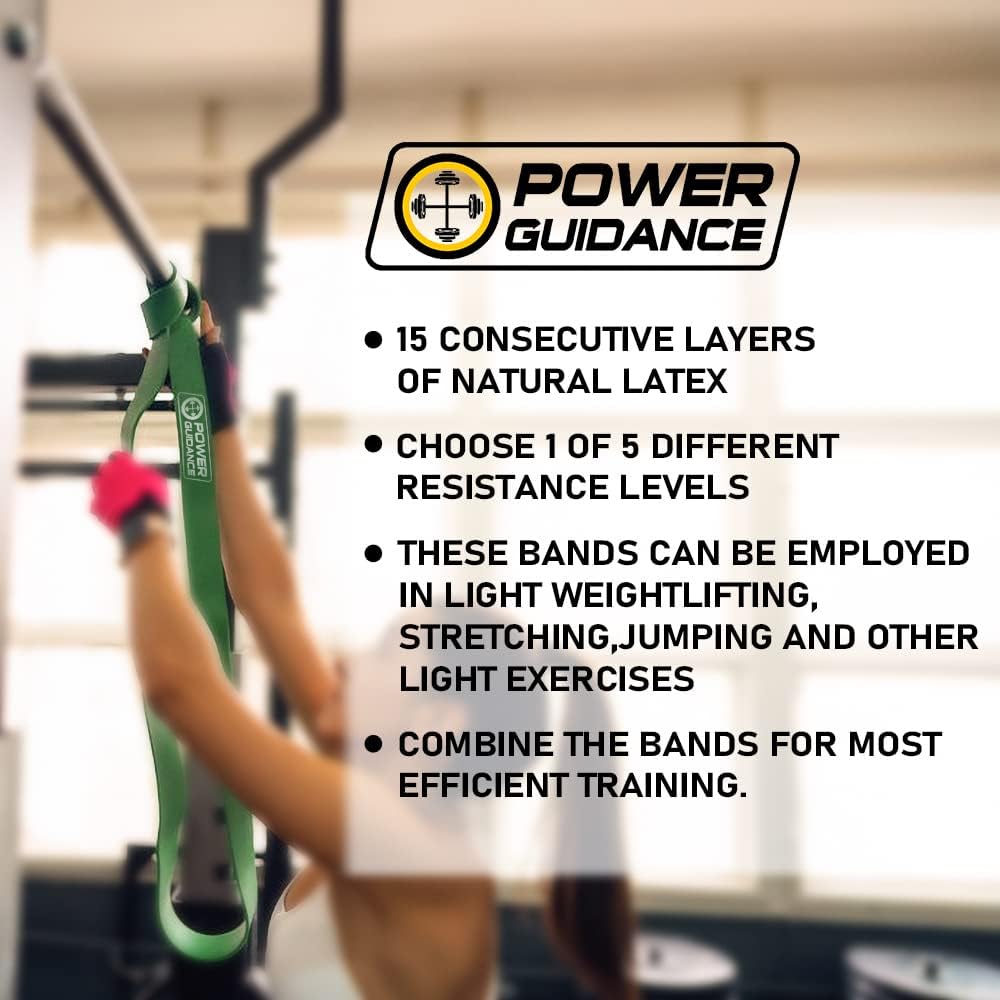 POWER GUIDANCE Pull Up Assist Bands - Stretch Resistance Band - Mobility Band - Powerlifting Bands - by Perfect for Body Stretching, Powerlifting, Resistance Training
