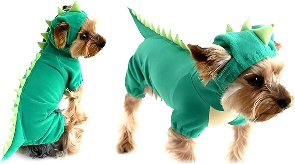 Hotumn Dinosaur Dog Halloween Costume Pet Dino Hoodie for Large Dogs (XXX-Large, Green)
