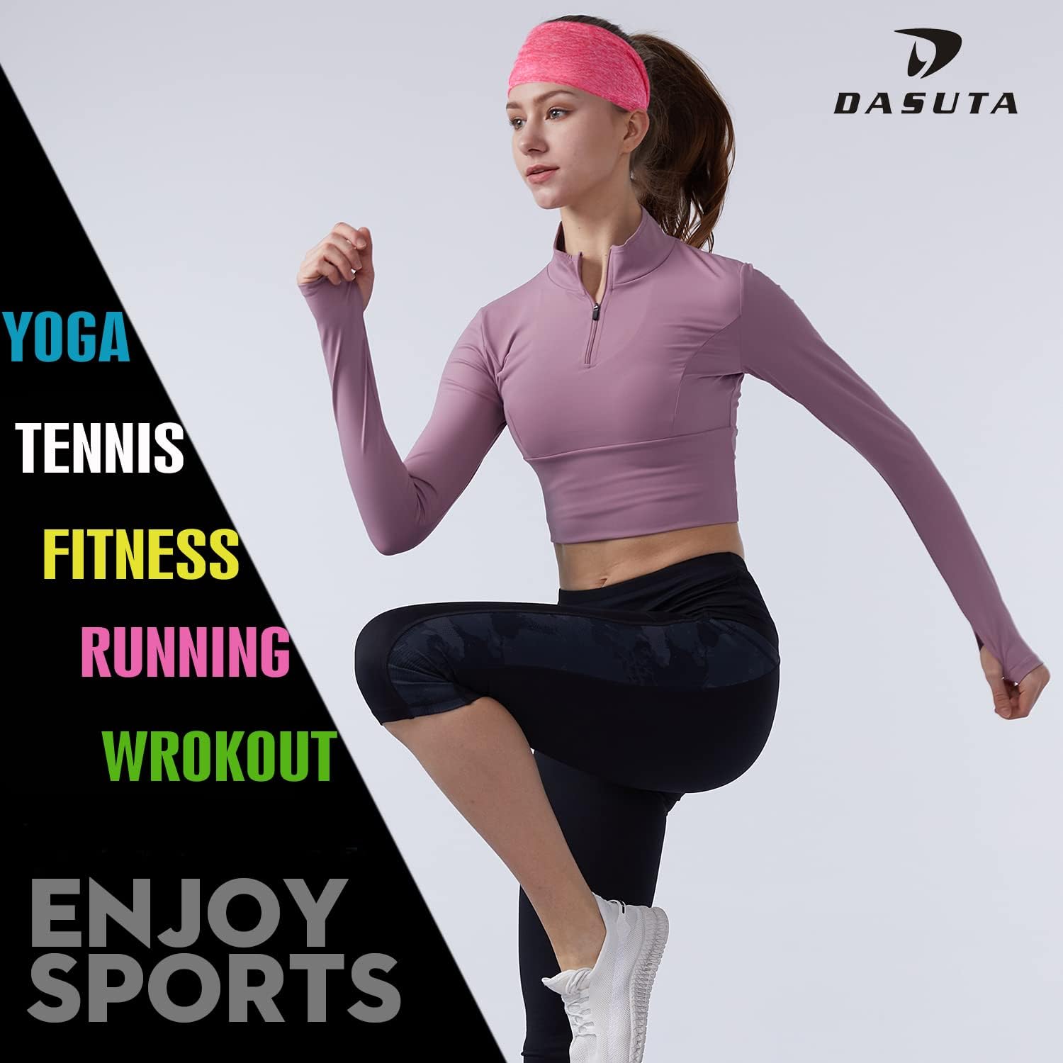 Workout Headbands for Women Sports Sweatbands Yoga Hairbands for Fitness Elastic Athletic Non Slip Wicking Headscarf for Men Womens and Girls 10 PCS (Style 3-10 Color)