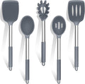 TeamFar Silicone Cooking Utensils Set, 5 PCS Heat-Proof Kitchen Utensils