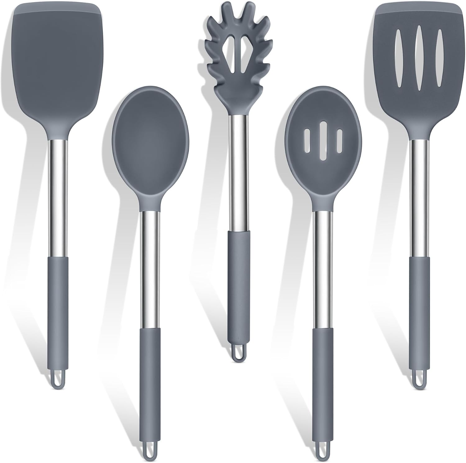 TeamFar Silicone Cooking Utensils Set, 5 PCS Heat-Proof Kitchen Utensils