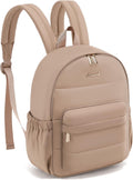 LOVEVOOK Mini Backpack Purse for Women, Small Puffer Lightweight Backpack, Casual Daily Daypack Purse for Women, back pack with Anti-theft Pocket for Travel-Khaki