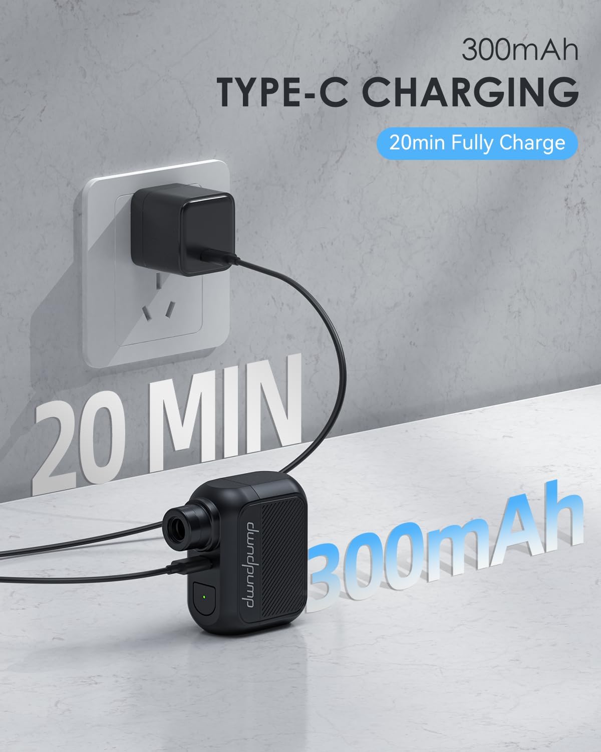 dwndpump Mini Bike Tire Pump, Electric Portable Max 100 PSI Fast Inflation