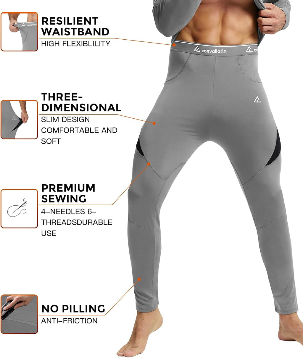 Mens Thermal Underwear Long Johns Set Cold Weather Hunting Base Layer