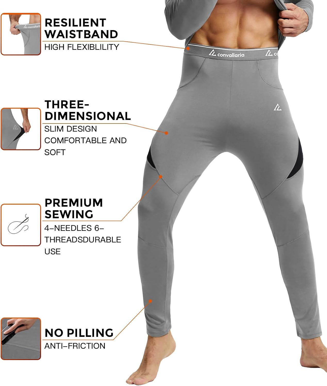 Mens Thermal Underwear Long Johns Set Cold Weather Hunting Base Layer
