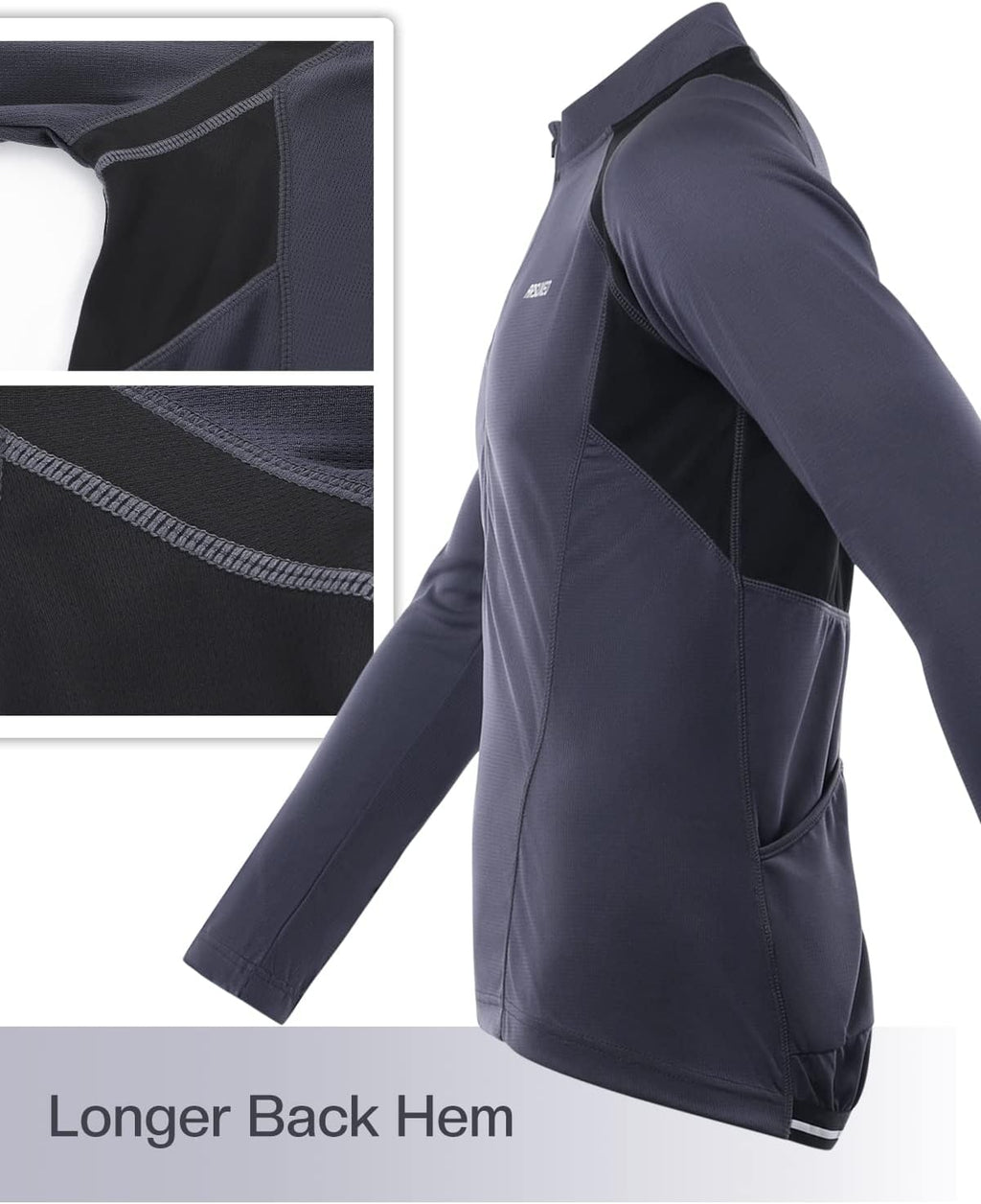 ARSUXEO Men's Half Zipper Cycling Jerseys Long Sleeves Mountain Bike Shirts 6031