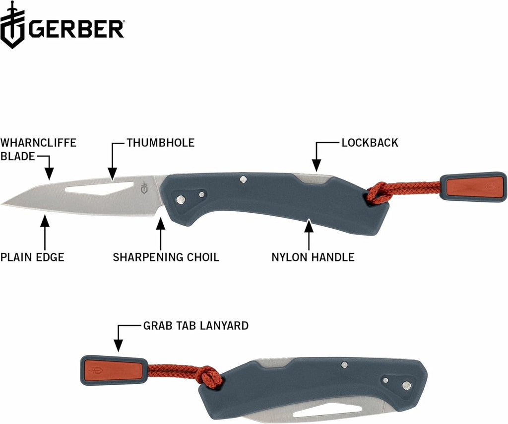 Gerber Gear LST Mini - Lightweight Folding Pocket Knife for Hiking, Camping - EDC Tool - Durable Stainless Steel Blade - Blue