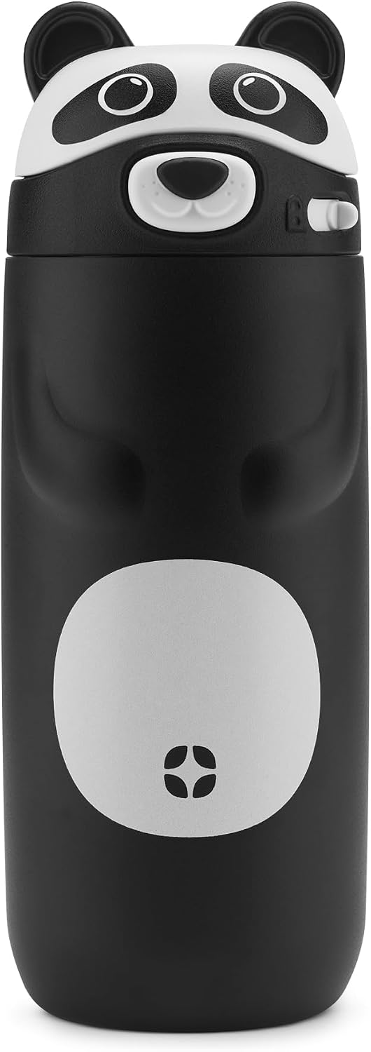 Ello Ellies 12oz Stainless Steel Leakproof Kids Water Bottle, Panda