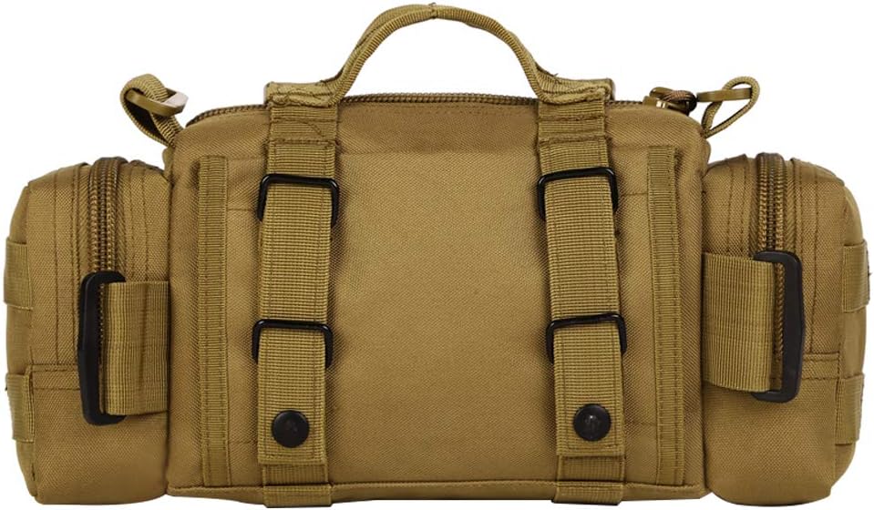 Utility 3P Military Tactical Duffle Waist Bags MOLLE Assault Shoulder Backpack Multifunction EDC Pouches Heavy Duty Fanny Packs (Brown)