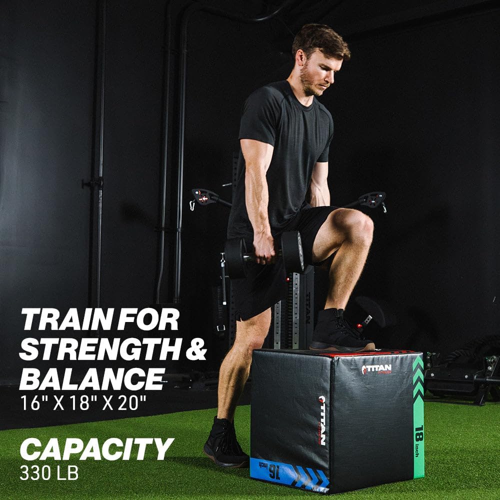 Titan Fitness 3-in-1 Heavy Foam Plyometric Jump Box