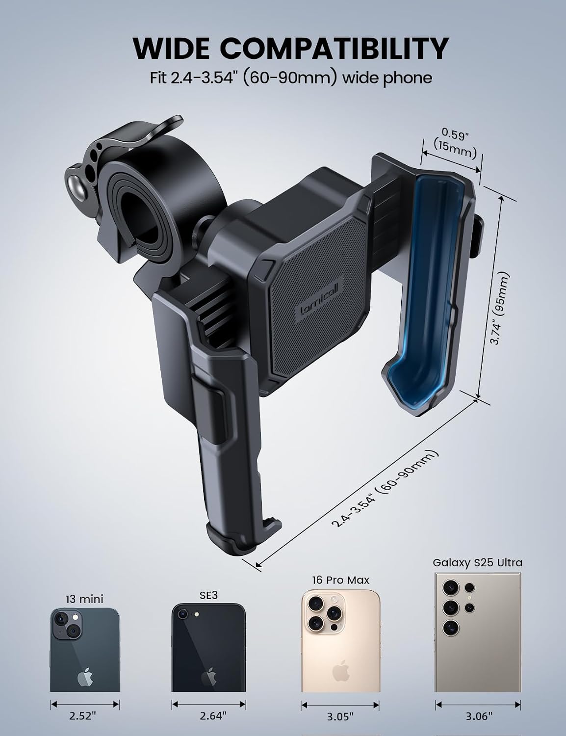Lamicall Motorcycle Bike Phone Mount, 1s Lock Bike Phone Holder