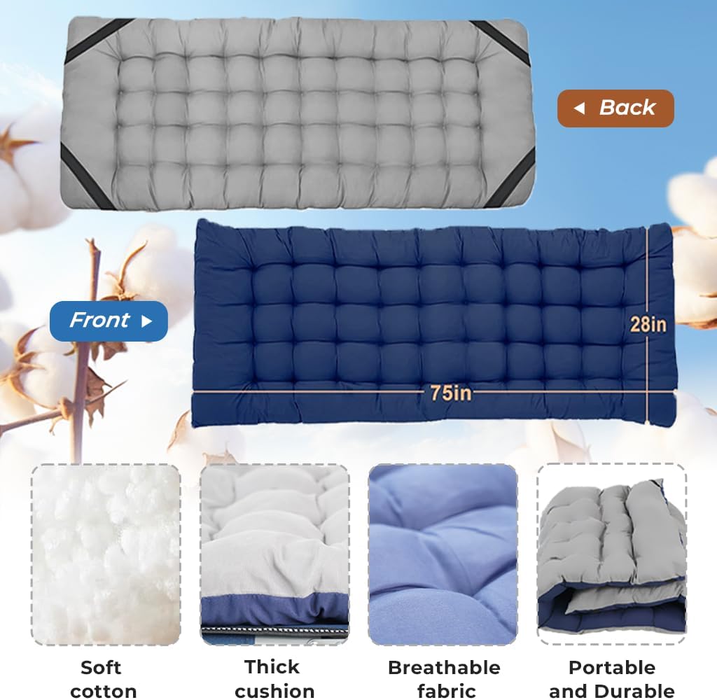 Folding Camping Cot for Adults,Adjustable Sleeping Cot with Mattress