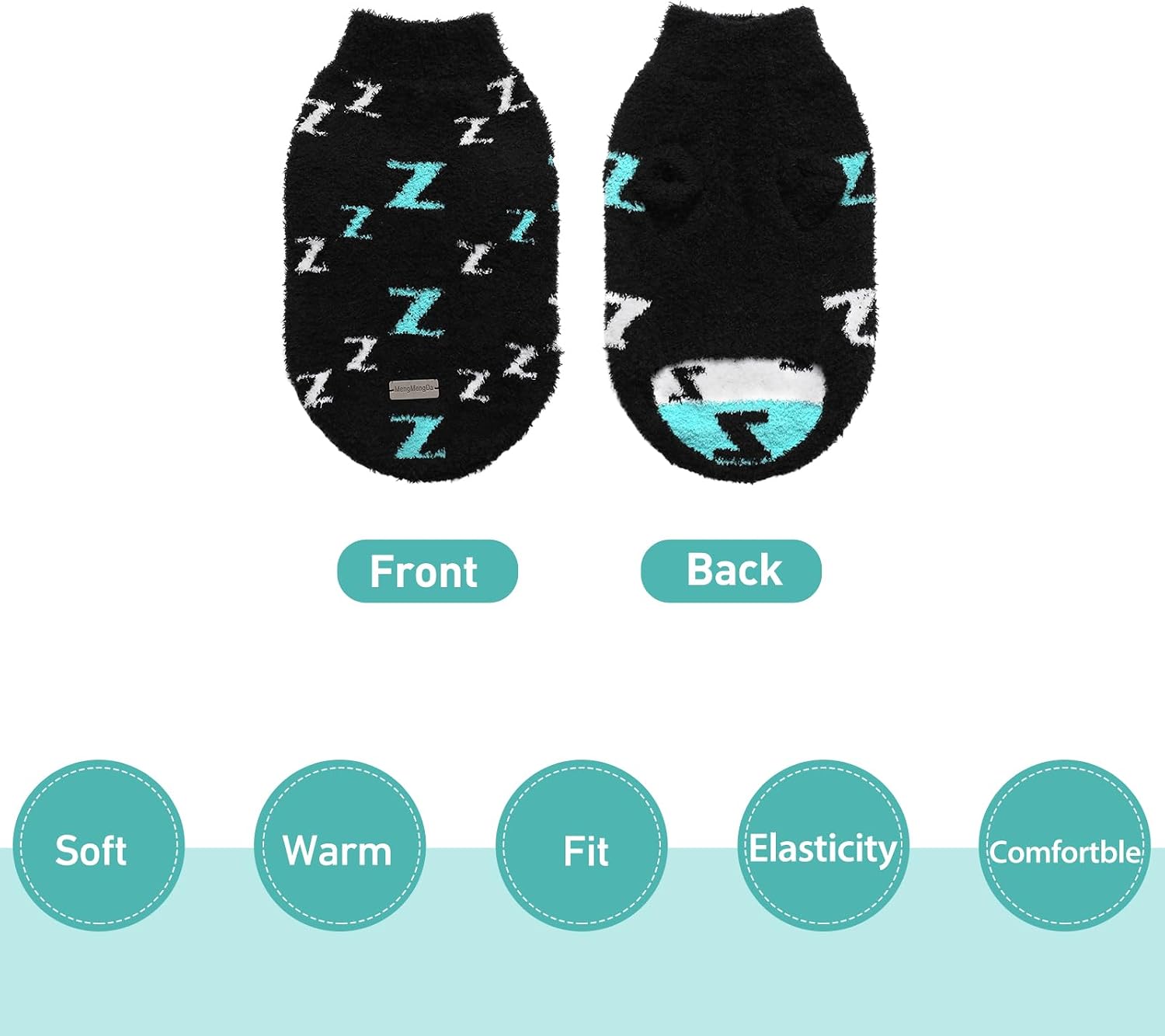 Dog Sweaters for Small Dogs Boy Girl Puppy Pullover Sweater Cold Weather Cable Knitwear Thick Warm Outfits for Chihuahua Bulldog Dachshund Pug Yorkie (Black-XS)