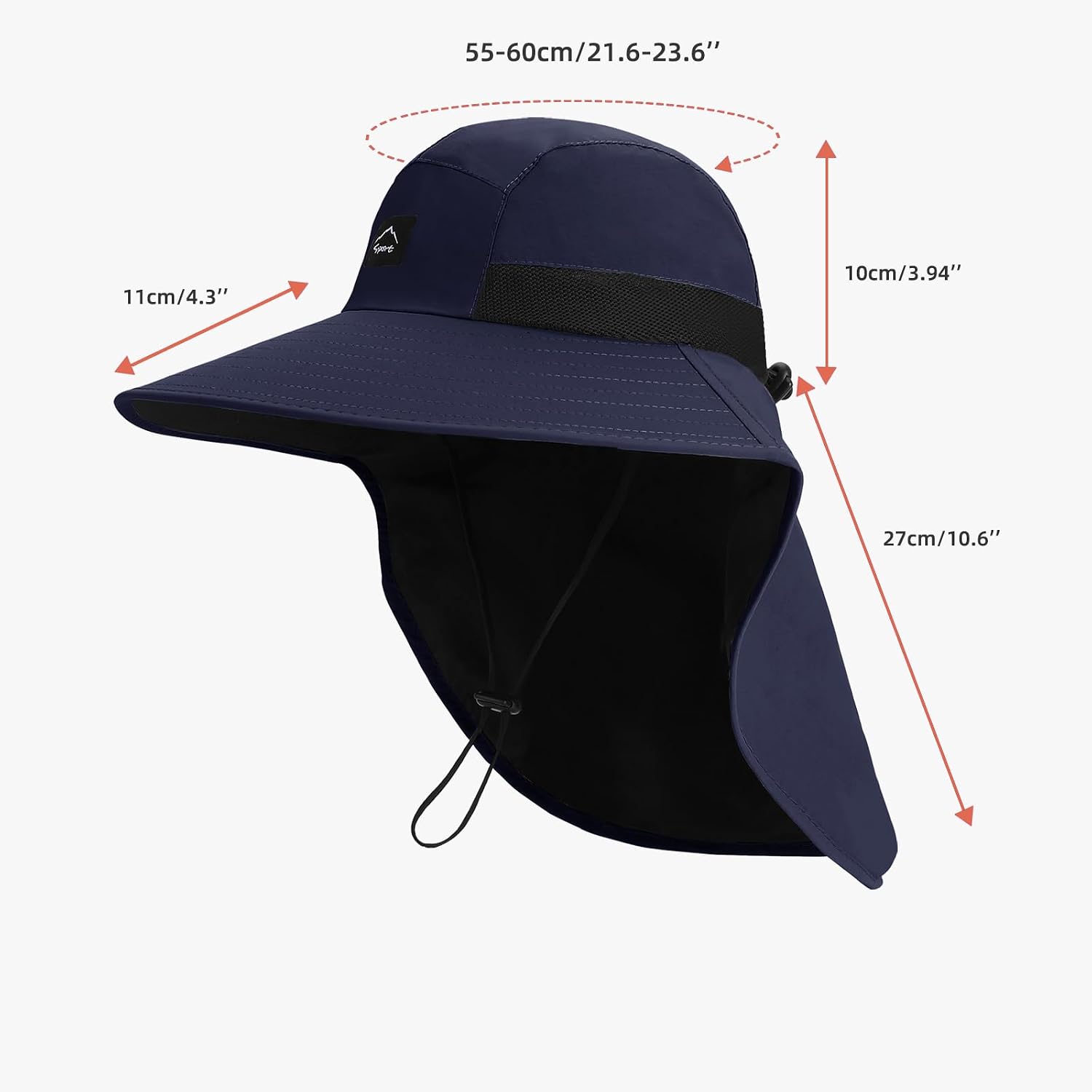 Rosoz Outdoor Sun Hat for Men Women, UPF 50+Fishing Hat with Neck Flap