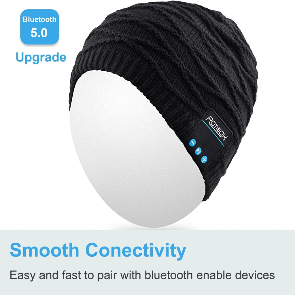 Rotibox Bluetooth Beanie Hat with Headphones for Outdoor Sports Xmas Gifts