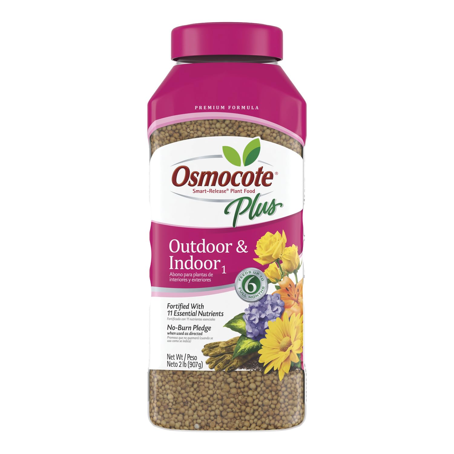 Osmocote Smart-Release Plant Food Plus Outdoor & Indoor1, 2 lb. | Granular, Continuous Release Plant Fertilizer with 11 Essential Nutrients