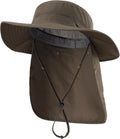 Home Prefer UPF 50+ Wide Brim Sun Hats with Neck Flap Sun Protection Hat for Men Women Gardening Fishing Summer Bucket Hat