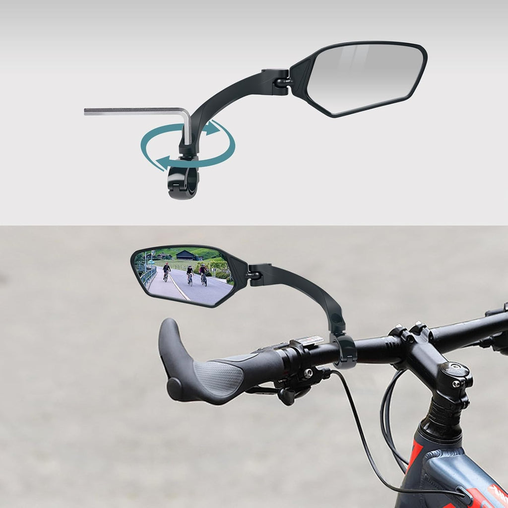 Adjustable Handlebar Bike Mirrors, Left & Right Bicycle Mirror Set